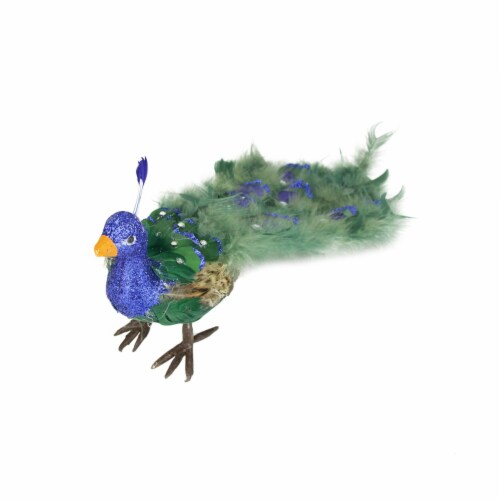 Northlight Peacock with Closed Tail Feathers - 19 - Green and Blue Perspective: top