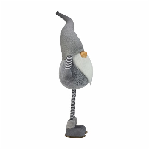 Northlight 42 Gray and White Adjustable Height Chubby Smirking Gnome Perspective: top