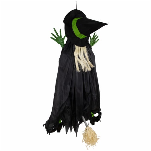 Northlight 4' Crashed Giant Tree Trunk Witch Hanging Halloween Decoration Perspective: top