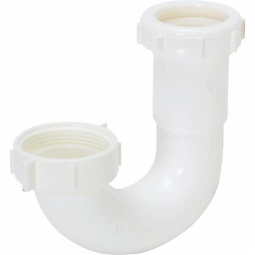 Do it Best 1-1/2 In. or 1-1/4 In White Plastic J-Bend, Carded 403236 Perspective: top