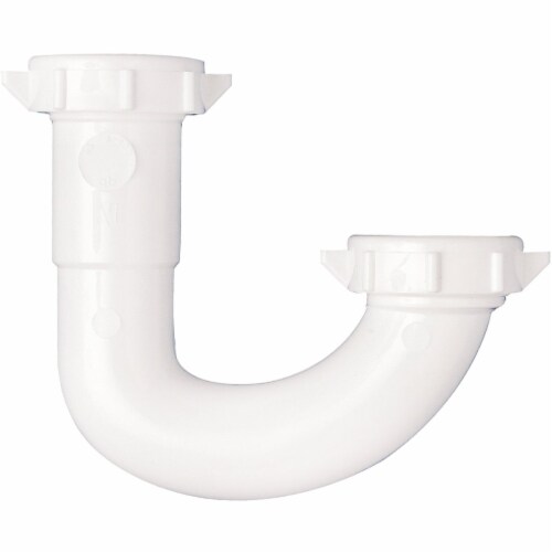 Do it Best 1-1/2 In. or 1-1/4 In.. White Plastic J-Bend, Carded 403799 Perspective: top