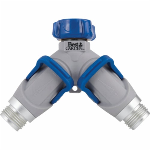 Best Garden Plastic Dual Y-Hose Shutoff Connector 37091-P Perspective: top