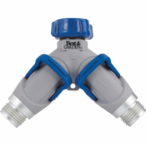 Best Garden Plastic Dual Y-Hose Shutoff Connector 37091-P Perspective: top