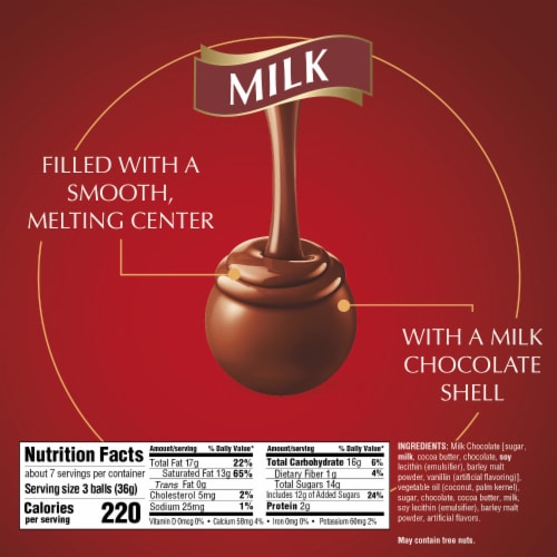 Lindt LINDOR Milk Chocolate Candy Truffles Bag Perspective: top