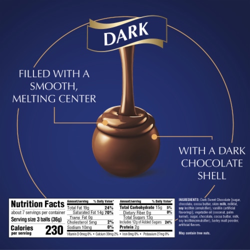 Lindt LINDOR Dark Chocolate Candy Truffles Perspective: top