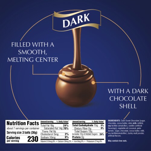Lindt LINDOR Dark Chocolate Candy Truffles Perspective: top