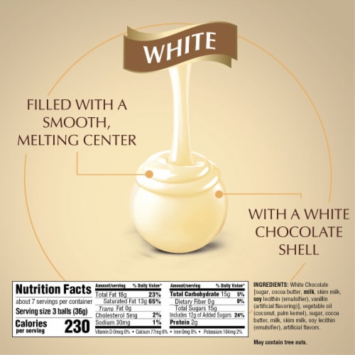 Lindt LINDOR White Chocolate Candy Truffles Perspective: top