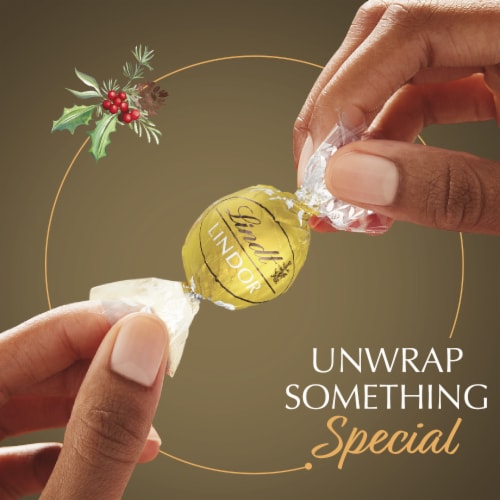 Lindt LINDOR Assorted Chocolate Christmas Candy Truffles Bag Perspective: top