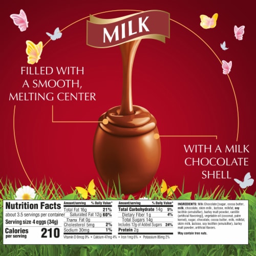 Lindt LINDOR Milk Chocolate Easter Candy Truffle Eggs Pouch Perspective: top