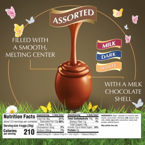 Lindt LINDOR Assorted Chocolate Easter Candy Truffle Eggs Pouch Perspective: top