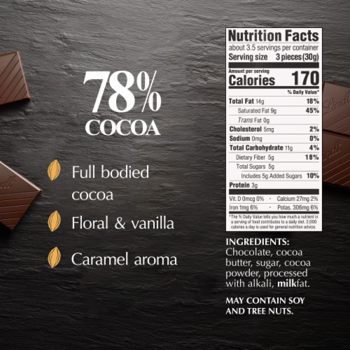 Lindt EXCELLENCE 78% Cocoa Dark Chocolate Candy Bar Perspective: top
