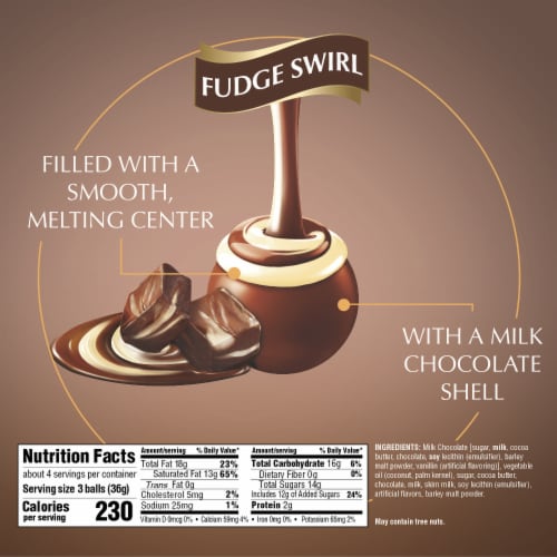 Lindt Lindor Fudge Swirl Milk Chocolate Candy Truffles Perspective: top