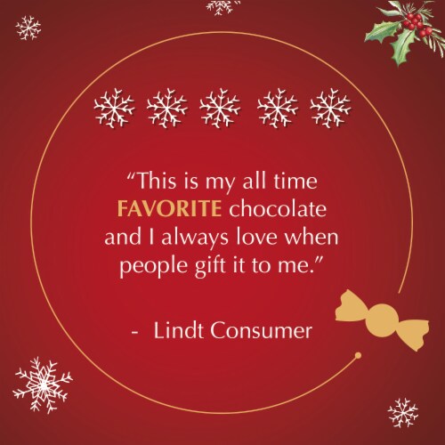 Lindt LINDOR Holiday Milk Chocolate Truffle Candy Maxi Ball Perspective: top