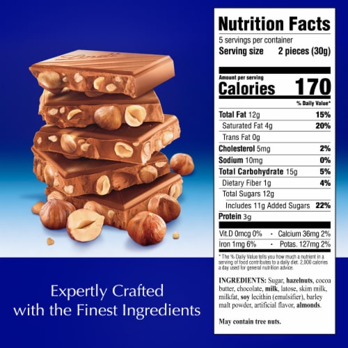 Lindt CLASSIC RECIPE Whole Hazelnut Milk Chocolate Candy Bar Perspective: top