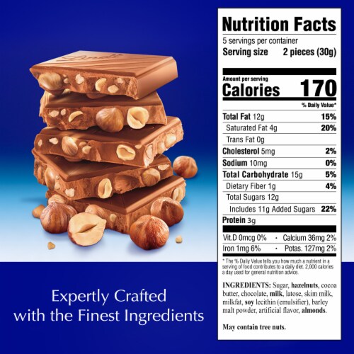 Lindt CLASSIC RECIPE Whole Hazelnut Milk Chocolate Candy Bar Perspective: top
