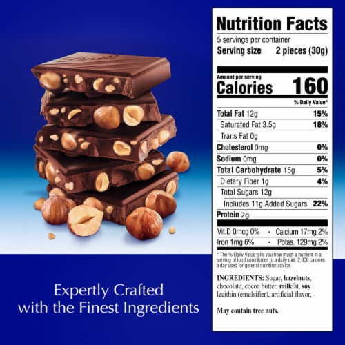Lindt CLASSIC RECIPE Whole Hazelnut Dark Chocolate Candy Bar Perspective: top
