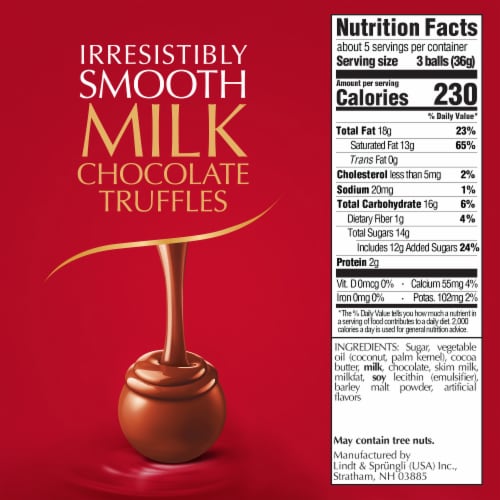 Lindt LINDOR Milk Chocolate Candy Truffles Traditions Gift Box Perspective: top