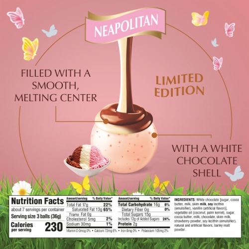 Lindt LINDOR Neapolitan White Chocolate Easter Candy Truffles Bag Perspective: top