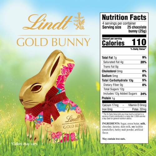 Lindt GOLD BUNNY Milk Chocolate Easter Candy Hollow Bunny Perspective: top