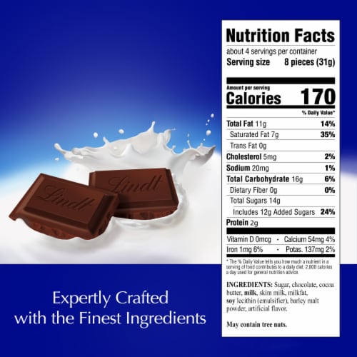 Lindt CLASSIC RECIPE Dark Milk Chocolate Candy Bar Perspective: top