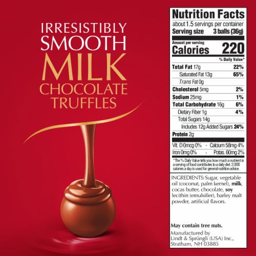 Lindt LINDOR Holiday Milk Chocolate Candy Truffles Favor Gift Box Perspective: top