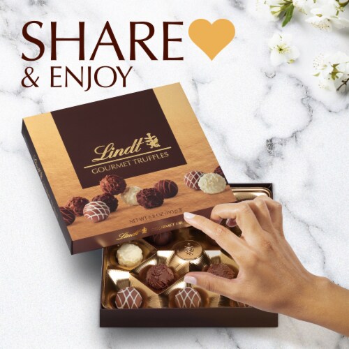 Lindt Gourmet Truffles Assorted Chocolate Candy Gift Box Perspective: top