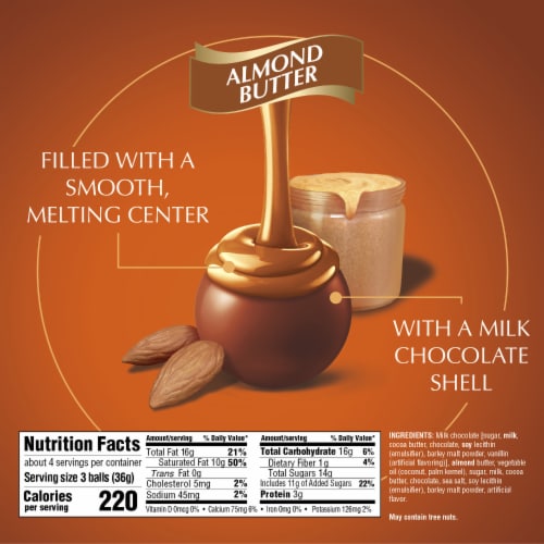 Lindt LINDOR Almond Butter Milk Chocolate Candy Truffles Perspective: top