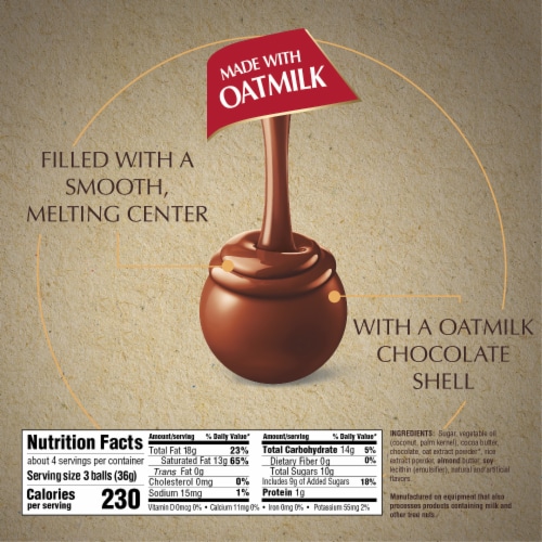 Lindt LINDOR Non-Dairy Oatmilk Chocolate Candy Truffles Bag Perspective: top