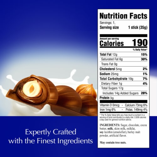 Lindt CLASSIC RECIPE Whole Hazelnut Milk Chocolate Candy Stick Perspective: top