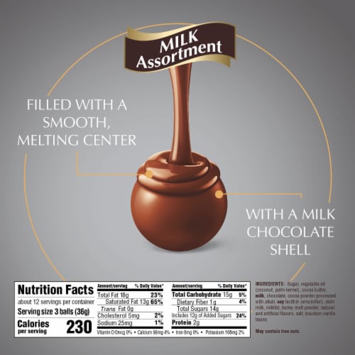 Lindt LINDOR Milk Assorted Chocolate Candy Truffles Bag Perspective: top