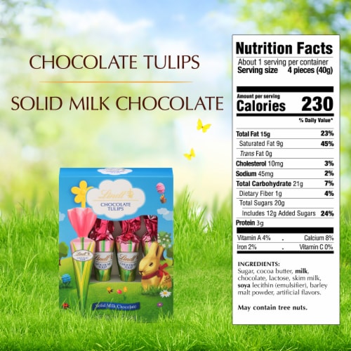 Lindt Tulips Solid Milk Chocolate Easter Candy Pack Perspective: top
