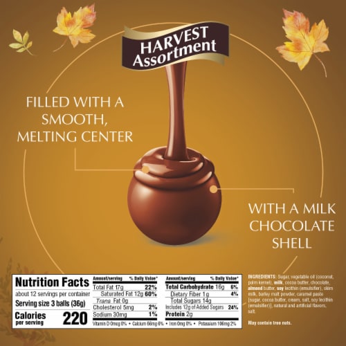 Lindt LINDOR Fall Harvest Assortment Milk Chocolate Candy Truffles Bag Perspective: top
