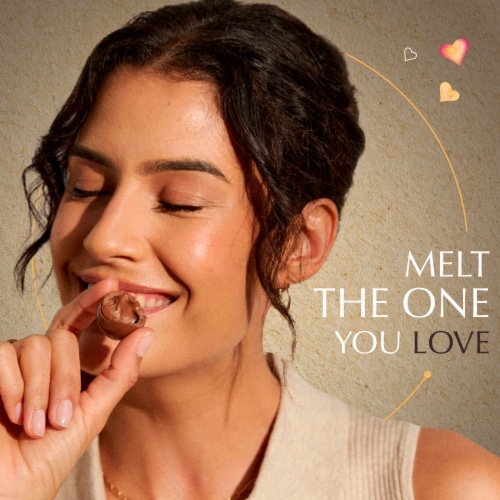 Lindt LINDOR Valentine's Day Non-Dairy Oatmilk Chocolate Candy Truffles Bag Perspective: top