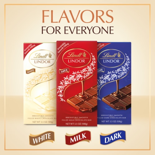Lindt LINDOR White Chocolate Candy Truffle Bar Perspective: top