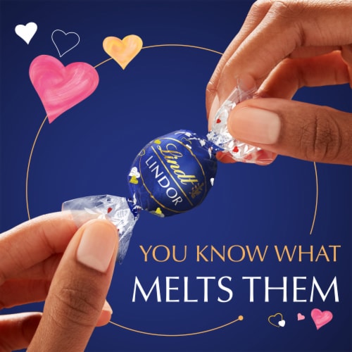 Lindt LINDOR Dark Chocolate Candy Truffles Valentine's Day Chocolate Bag Perspective: top