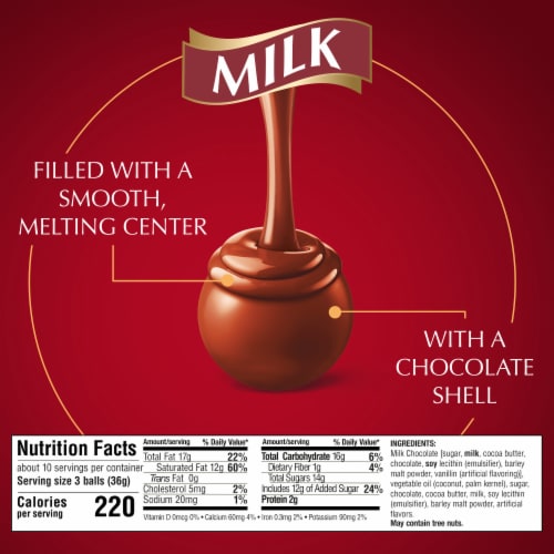 Lindt LINDOR Milk Chocolate Candy Truffles Bag Perspective: top