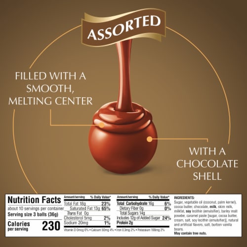 Lindt LINDOR Assorted Chocolate Candy Truffles Bag Perspective: top