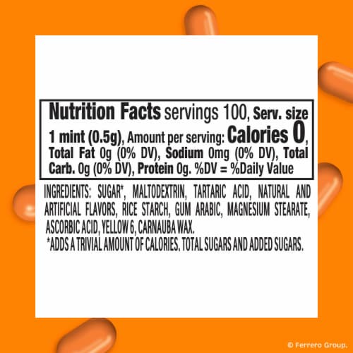 Tic Tac Orange Mints, On-The-Go Refreshment, 1.7 oz Perspective: top