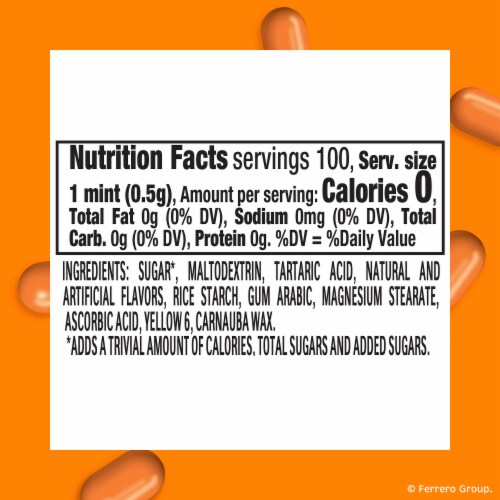 Tic Tac Orange Mints, On-The-Go Refreshment, 1.7 oz Perspective: top