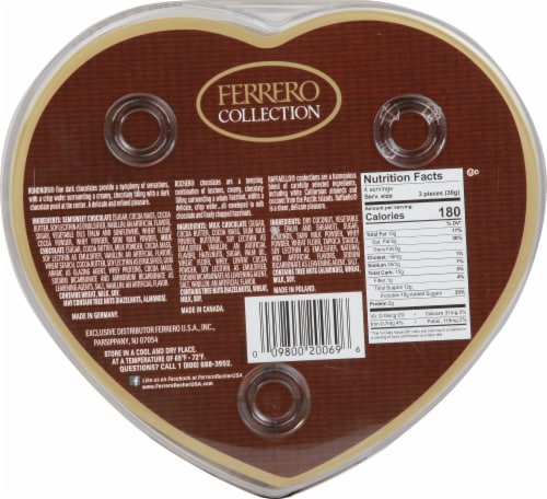FERRERO COLLECTION Fine Assorted Confections Heart Box, Premium Chocolate Gift for Valentine’s Day Perspective: top