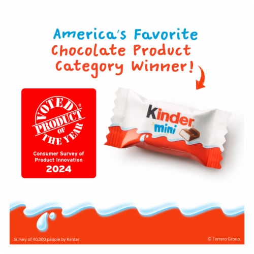 Kinder Chocolate Mini Milk Chocolate Bars Individually Wrapped Candy Family Pack Perspective: top