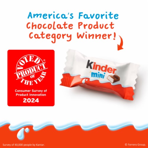 Kinder Chocolate Mini, Milk Chocolate Bar with Creamy Filling, Individually Wrapped Candy Share Pack Perspective: top
