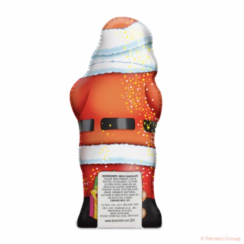 Kinder Chocolate, Hollow Santa Figure, Individually Wrapped, Great Stocking Stuffers, 3.8 oz Perspective: top