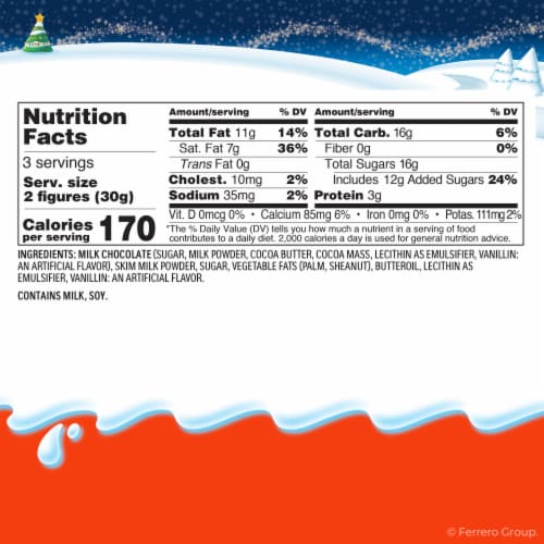 Kinder Milk Chocolate with Creamy Milky Filling Mini Snowman Figures Stocking Stuffers Holiday Gift Perspective: top
