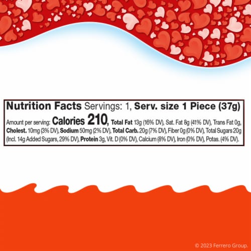 Kinder Love Individually Wrapped Milk Chocolate Heart Perspective: top
