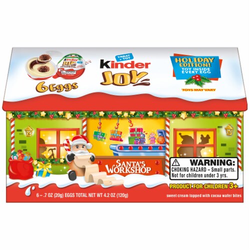 Kinder Joy Treat + Toy Santa's Workshop with 6 Cream Eggs Perspective: top