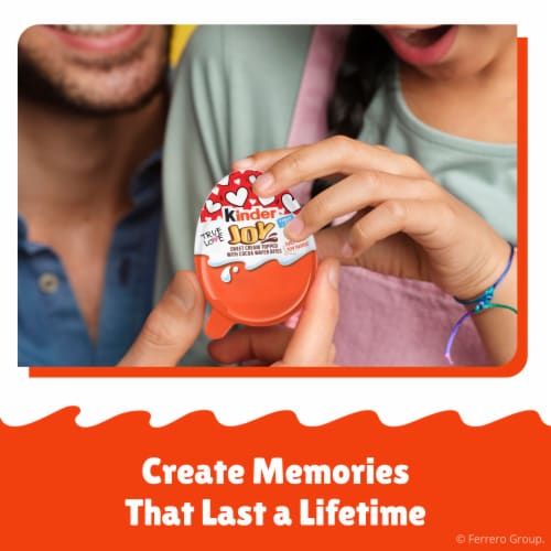 Kinder Joy Eggs, Sweet Cream and Chocolate Wafers with Toy Inside, 0.7 oz, 6 Count Perspective: top