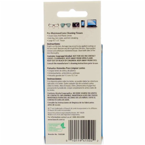 Bausch & Lomb Sight Savers Pre-Moistened Lens Cleaning Tissues, 16 Ct Perspective: top
