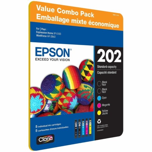 Epson T202 Standard Capacity Ink Cartridge Pack, 2 Black & Cyan/Magenta/Yellow Perspective: top