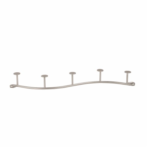 Spectrum Sweep Screw Mount 5-Hook Single Rack - Satin Nickel Perspective: top